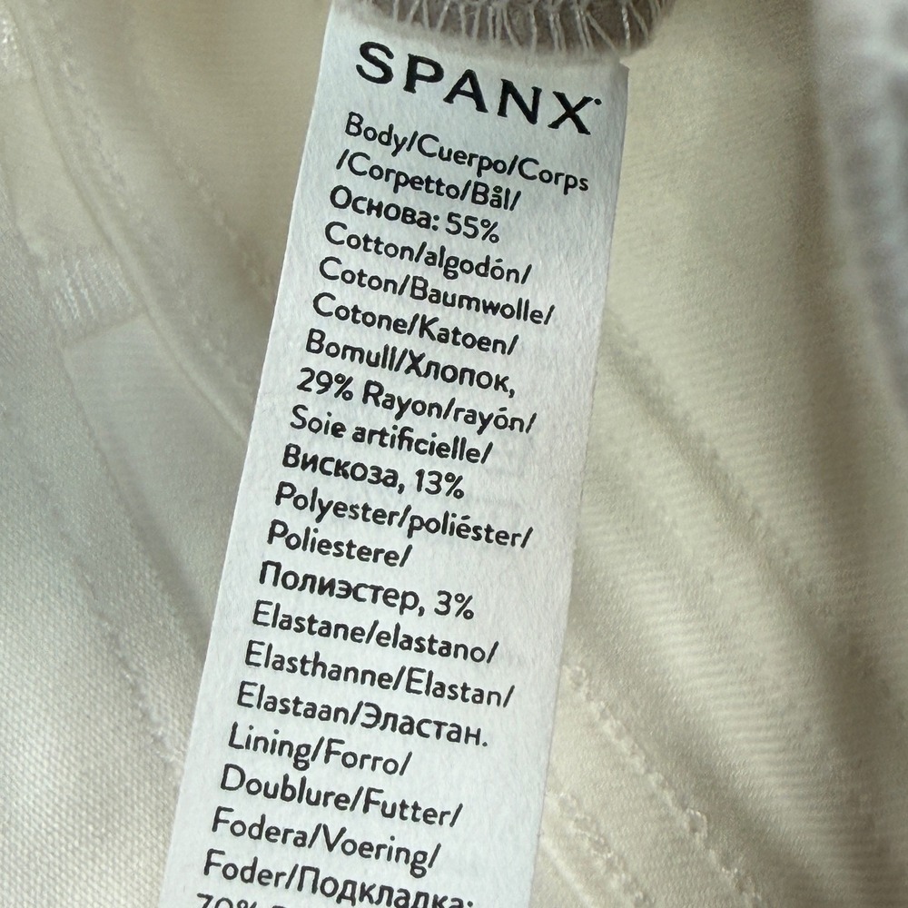 Spanx Womens Stretch Twill Cropped Wide Leg Pants LARGE Bright White 20312R NEW - Picture 9 of 10